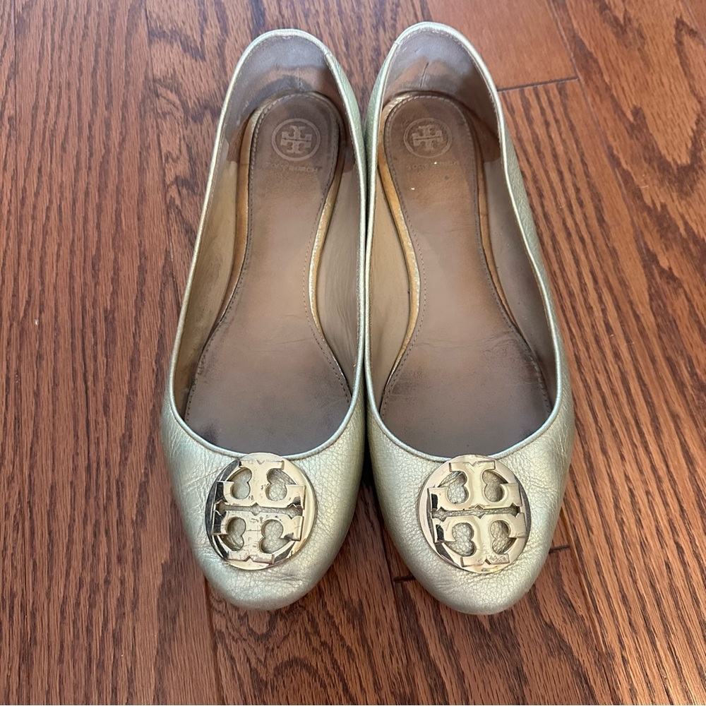 Tory Burch Gold Ballet Flats